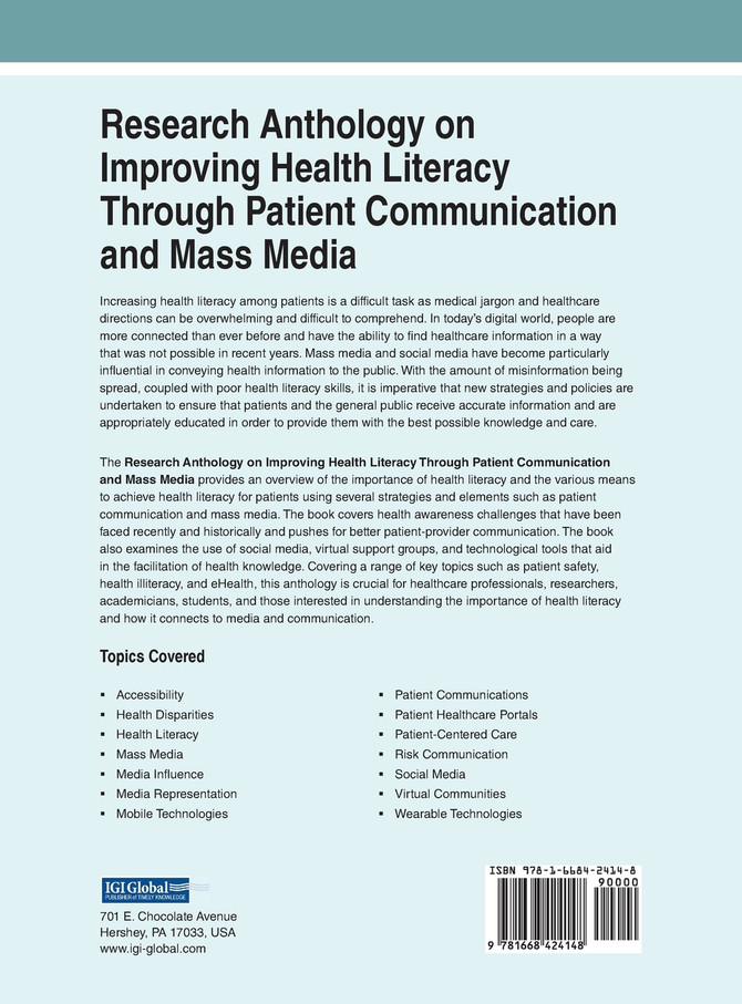 Research Anthology on Improving Health Literacy Through Patient Communication and Mass Media