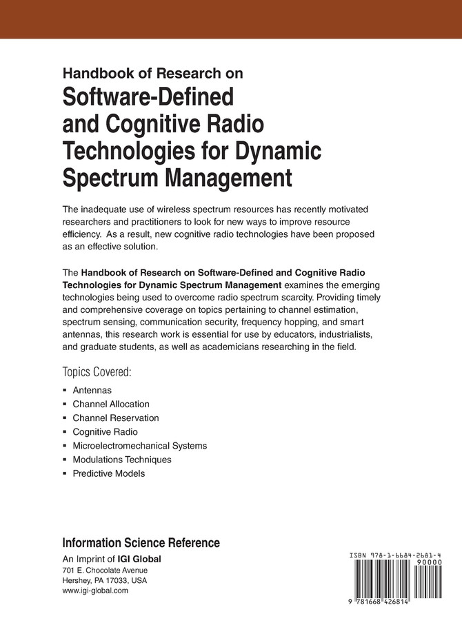 Handbook of Research on Software-Defined and Cognitive Radio Technologies for Dynamic Spectrum Management, Vol 2