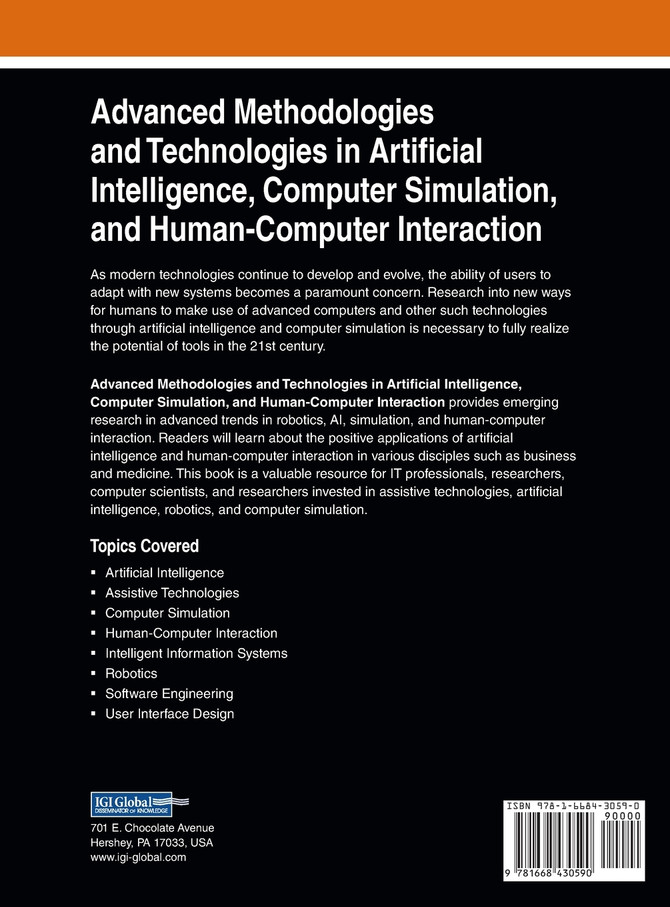 Advanced Methodologies and Technologies in Artificial Intelligence, Computer Simulation, and Human-Computer Interaction, VOL 1