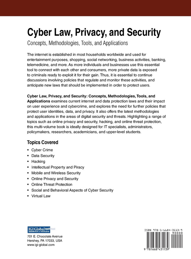 Cyber Law, Privacy, and Security
