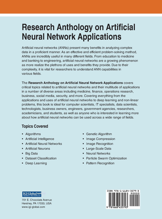 Research Anthology on Artificial Neural Network Applications, VOL 1