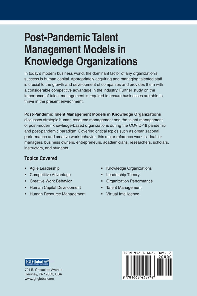 Post-Pandemic Talent Management Models in Knowledge Organizations