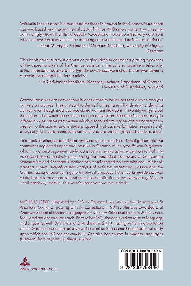 Form, Meaning and Aspect in the German Impersonal Passive