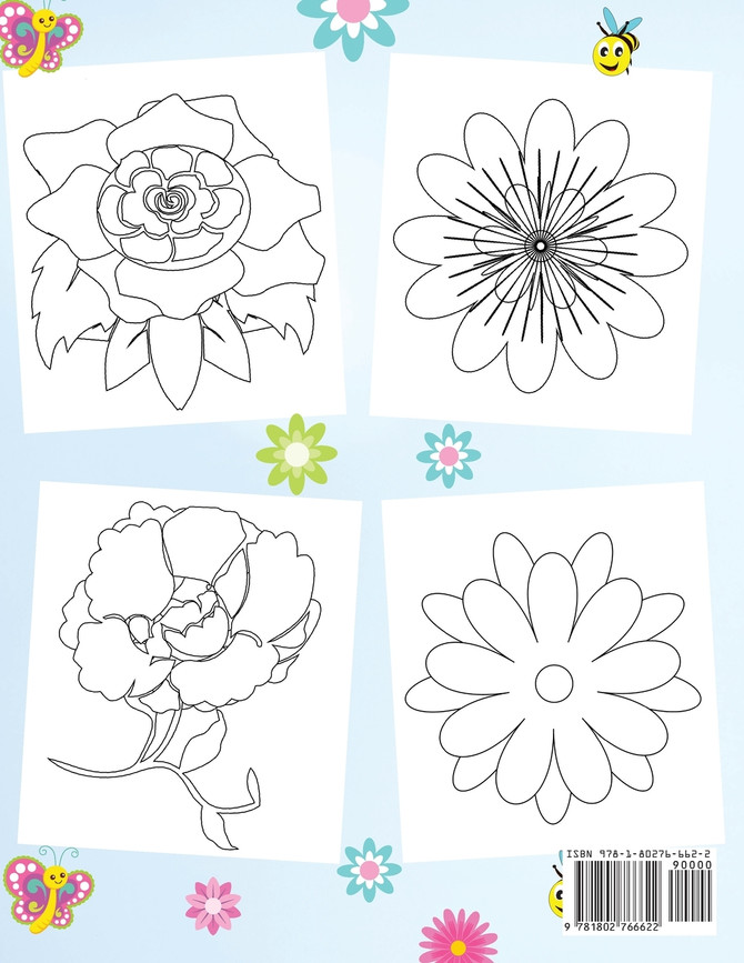 Easy Flowers Coloring Book For Toddlers