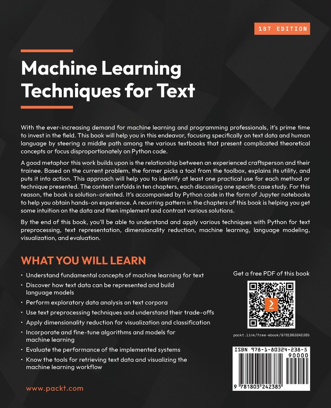 Machine Learning Techniques for Text