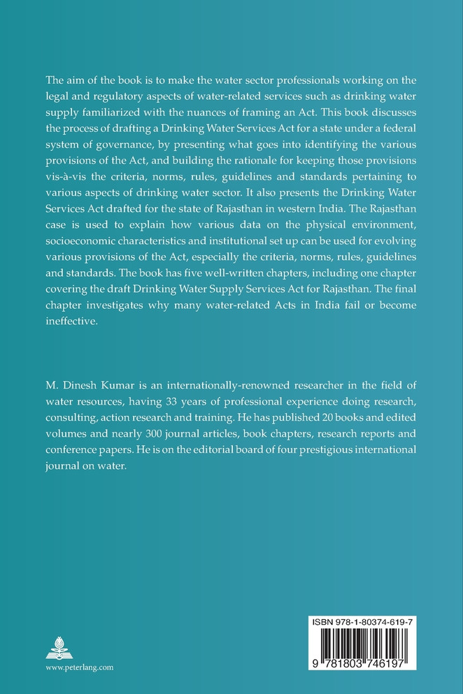 Framing a Drinking Water Supply Services Act for India, with Particular Reference to Rajasthan