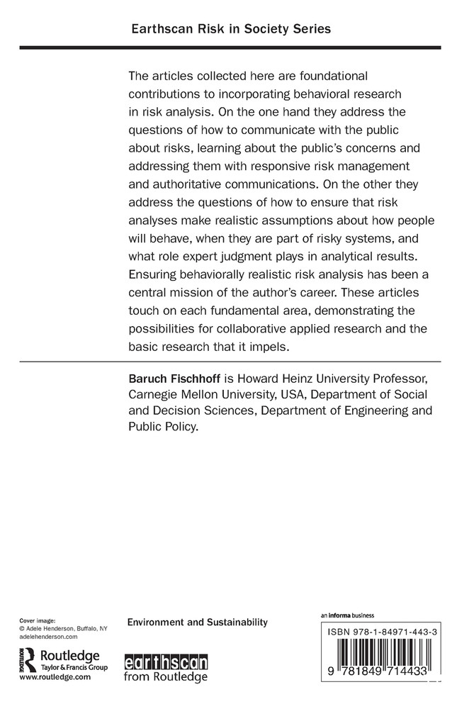 Risk Analysis and Human Behavior