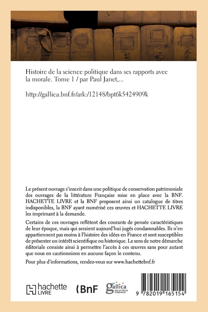 Histoire de la science politique dans ses rapports avec la morale. Tome 1