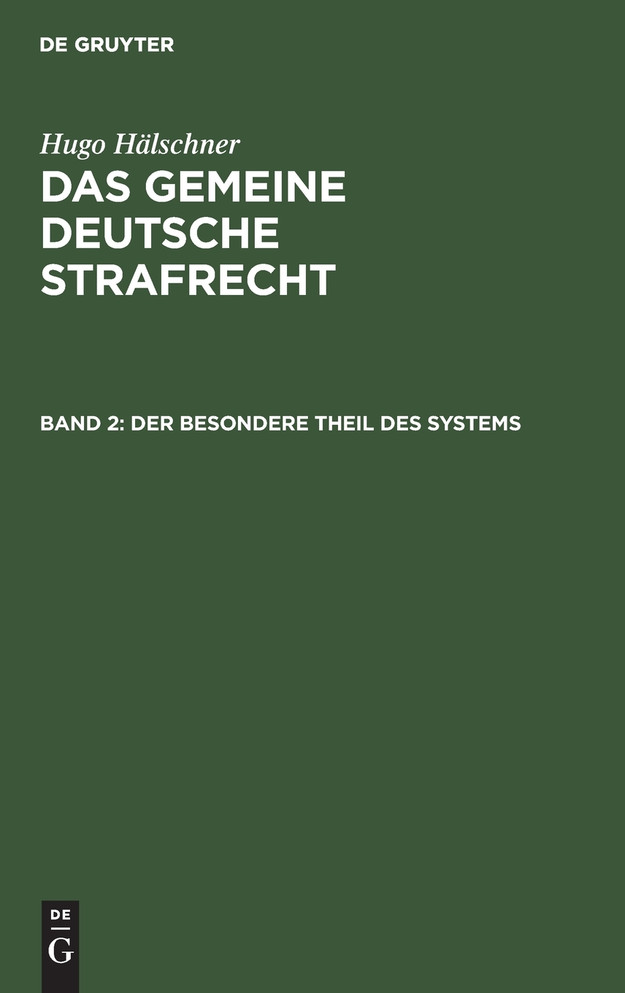 Der besondere Theil des Systems