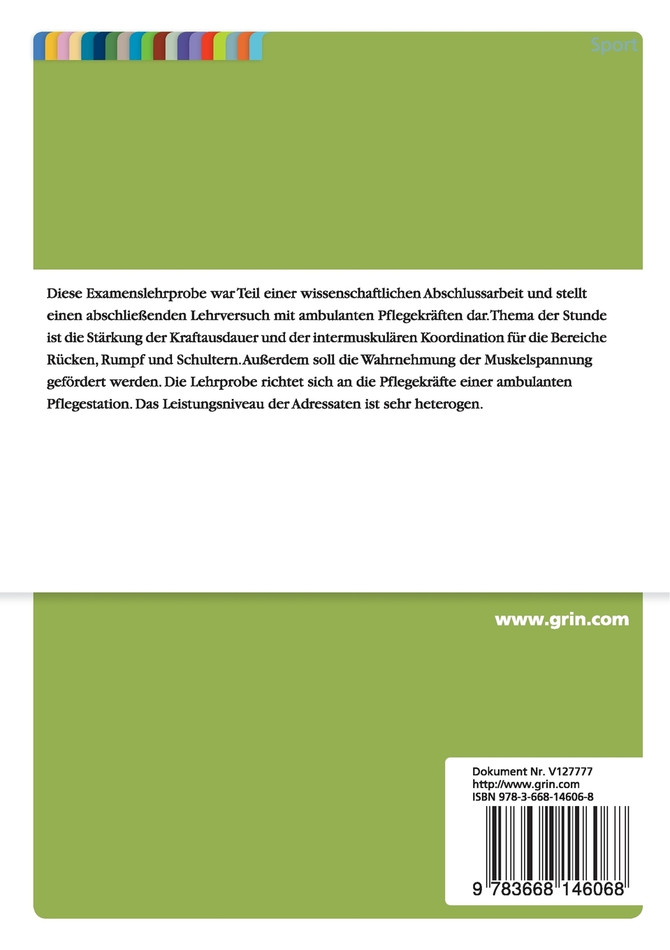 Stärkung der Kraftausdauer und intermuskulären Koordination für die Bereiche Rücken, Rumpf und Schultern