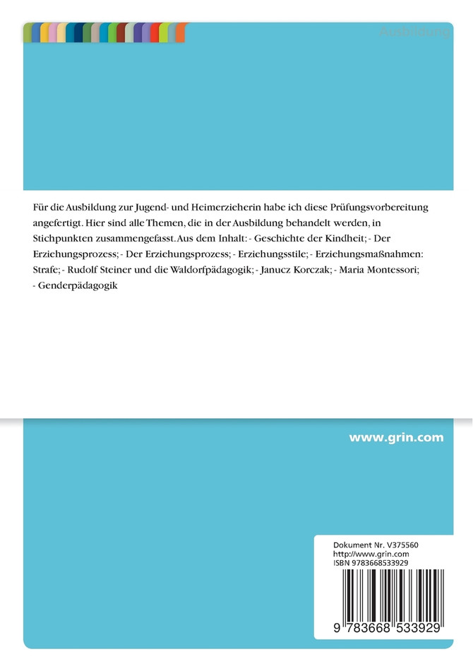 Pädagogik. Prüfungsvorbereitung für die Ausbildung zur Jugend- und Heimerzieherin