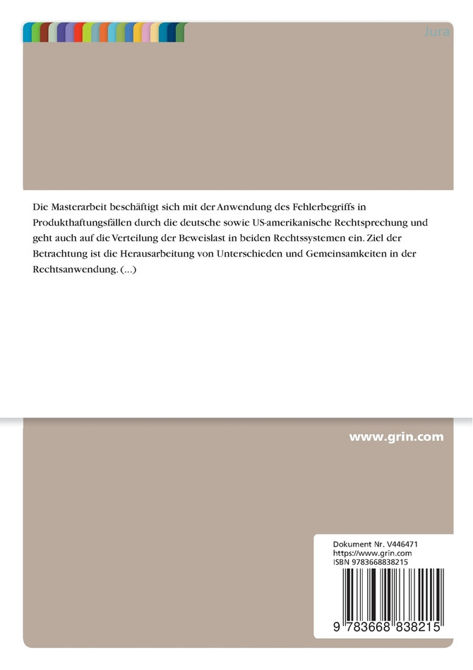 Produkthaftung in Deutschland und den USA