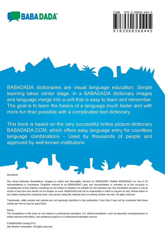 BABADADA, Arabic (in arabic script) - Deutsch, visual dictionary (in arabic script) - Bildwörterbuch