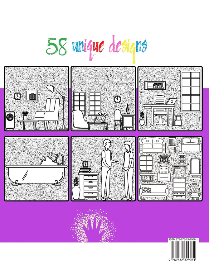 Interior House Design Coloring Book
