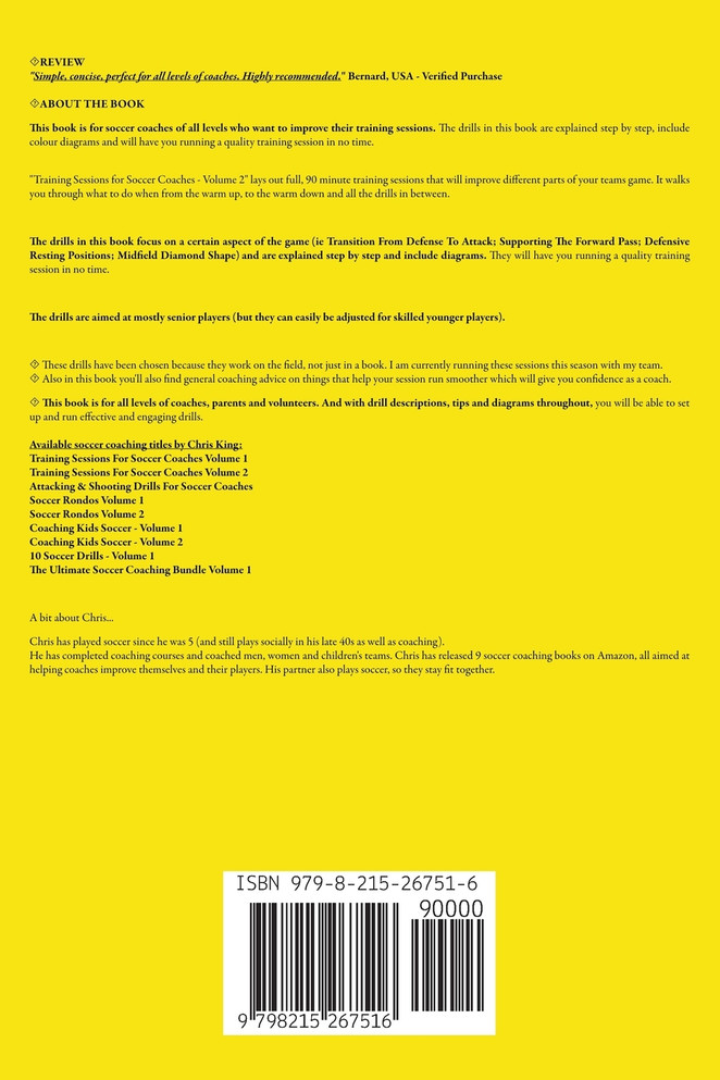 Training Sessions For Soccer Coaches Volume 2