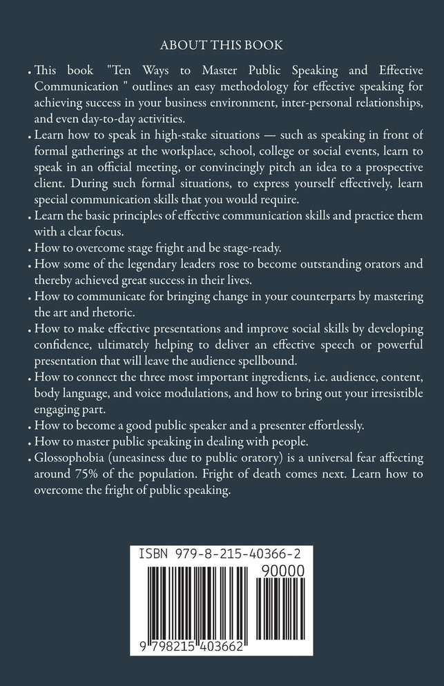 Ten Ways to Master Public Speaking and Effectve Communication