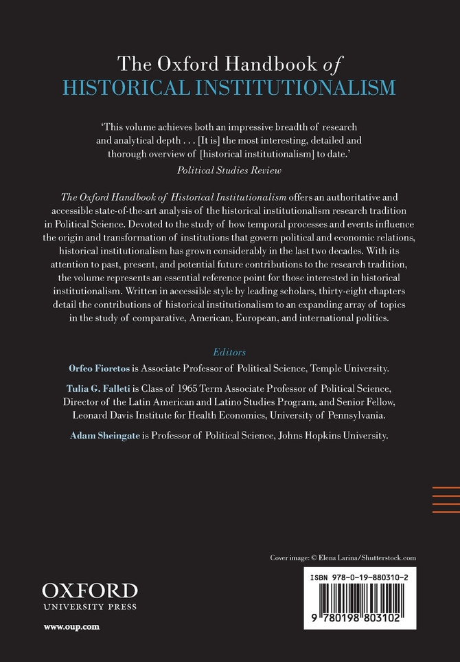 The Oxford Handbook of Historical Institutionalism