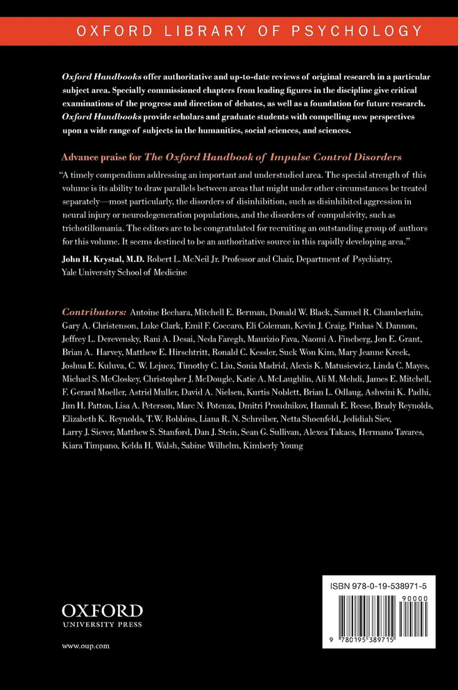 Oxford Handbook of Impulse Control Disorders