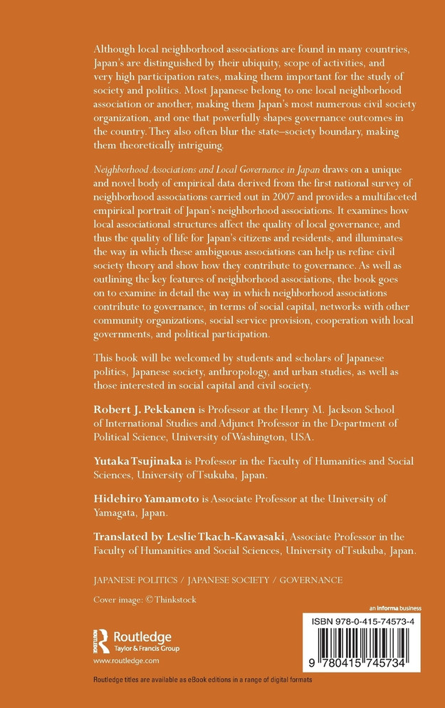 Neighborhood Associations and Local Governance in Japan
