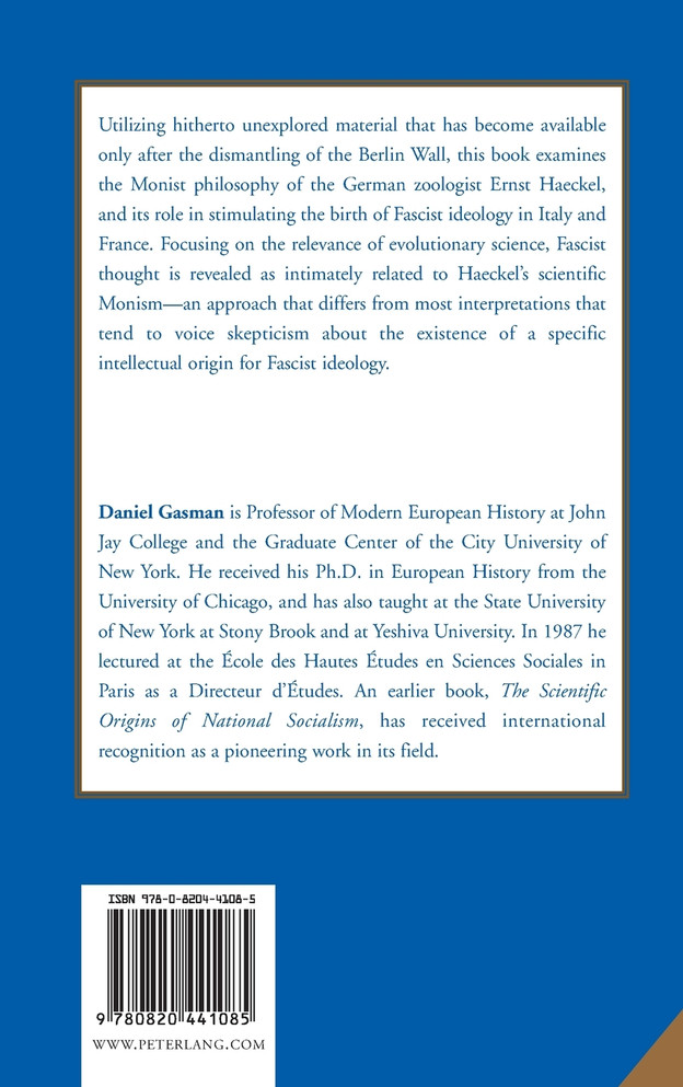 Haeckel's Monism and the Birth of Fascist Ideology