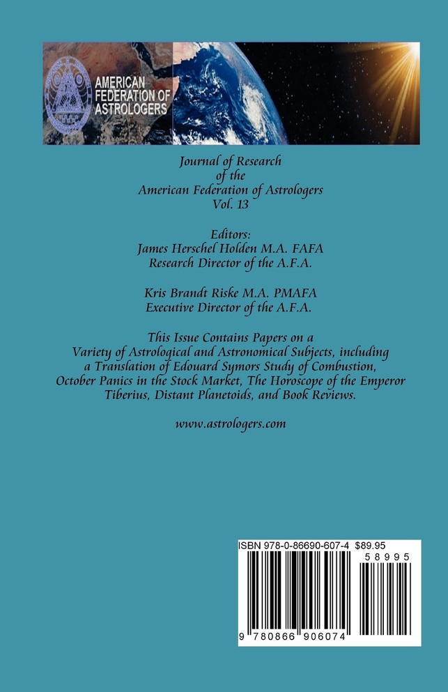 Journal of Research of the American Federation of Astrologers Vol. 13