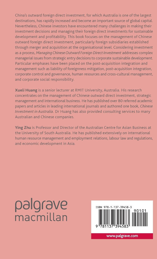 Managing Chinese Outward Foreign Direct Investment