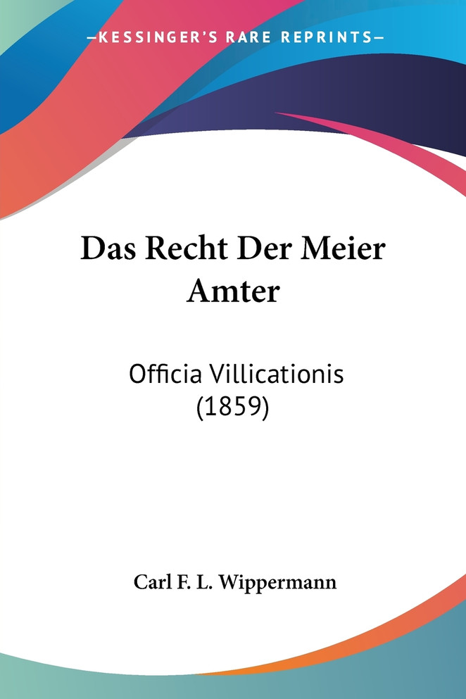 Das Recht Der Meier Amter