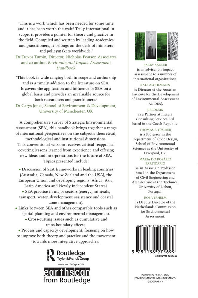 Handbook of Strategic Environmental Assessment