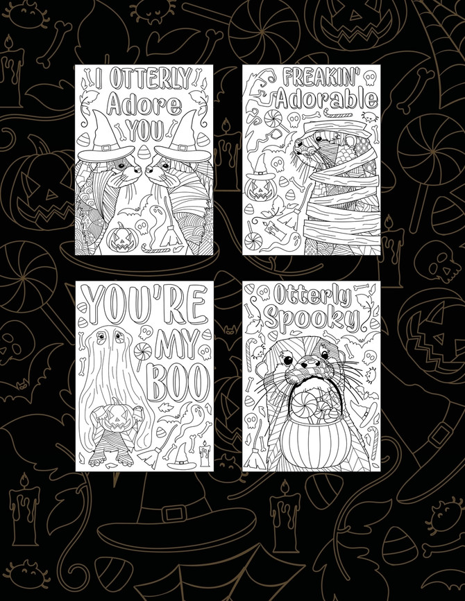 Otter Halloween Coloring Book