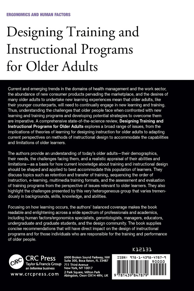 Designing Training and Instructional Programs for Older Adults