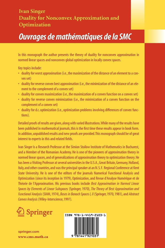 Duality for Nonconvex Approximation and Optimization