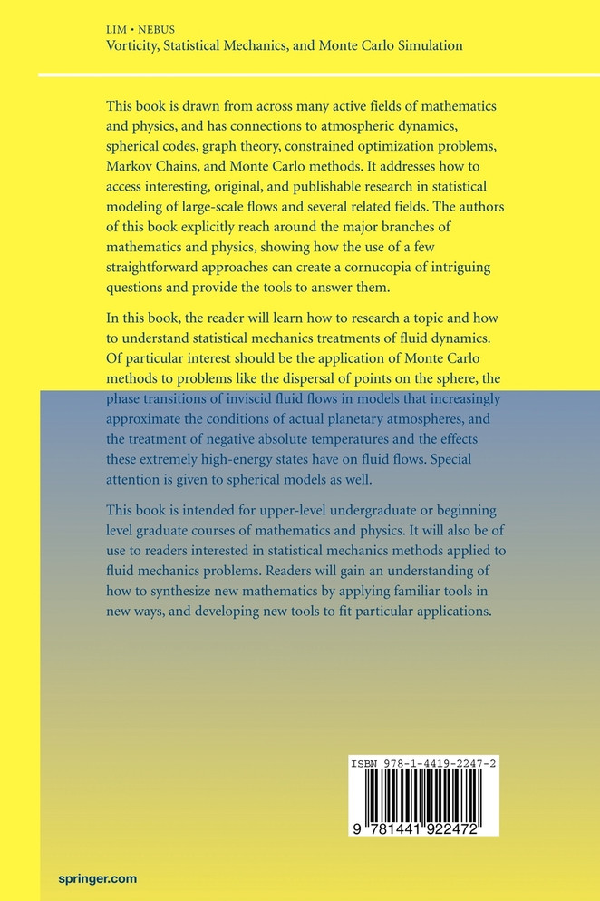 Vorticity, Statistical Mechanics, and Monte Carlo Simulation