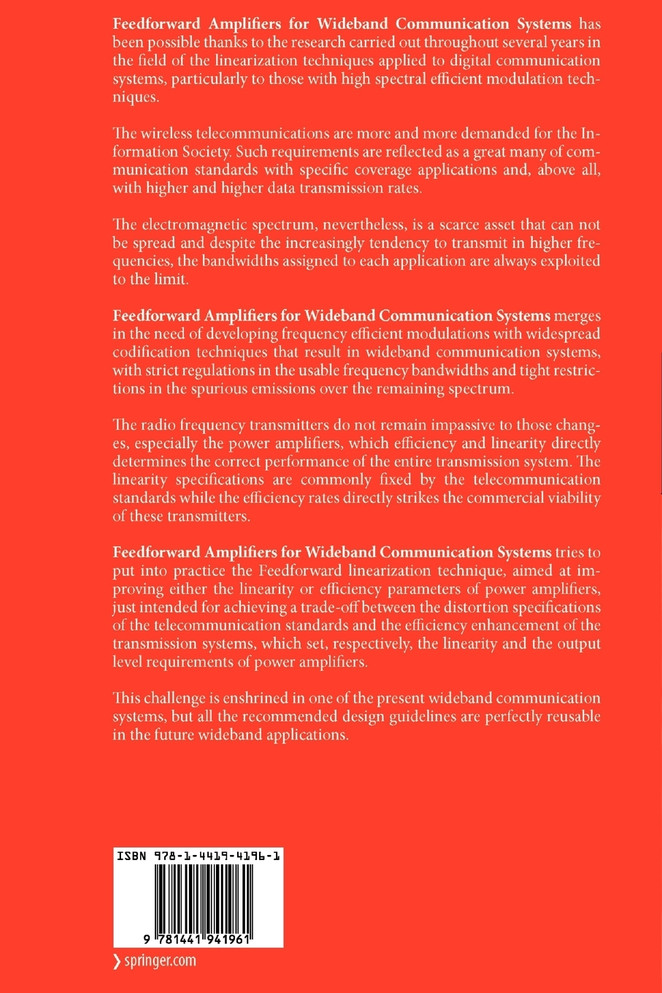 Feedforward Amplifiers for Wideband Communication Systems