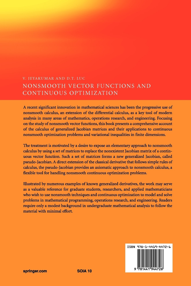 Nonsmooth Vector Functions and Continuous Optimization