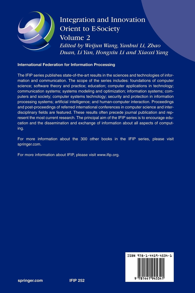 Integration and Innovation Orient to E-Society Volume 2