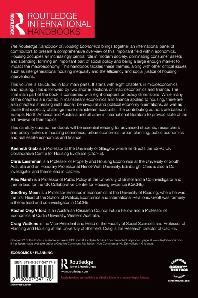 The Routledge Handbook of Housing Economics