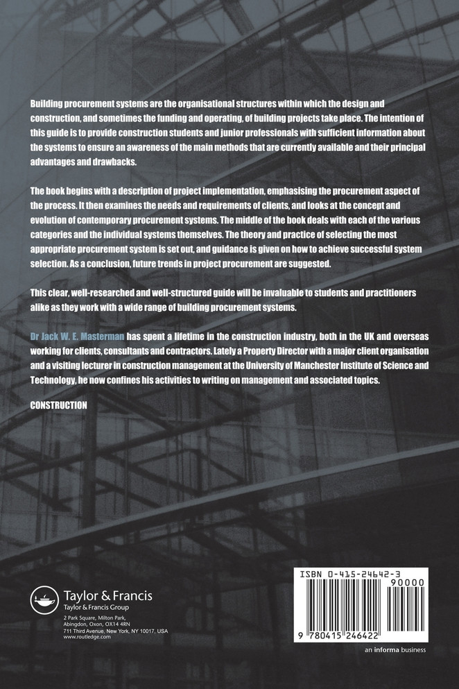 Introduction to Building Procurement Systems