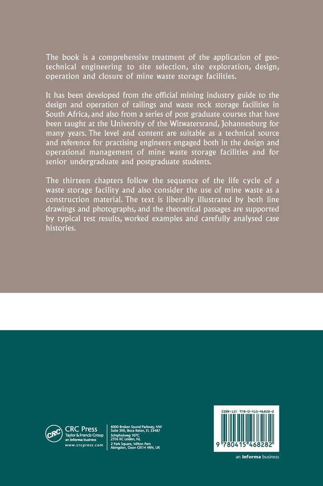 Geotechnical Engineering for Mine Waste Storage Facilities
