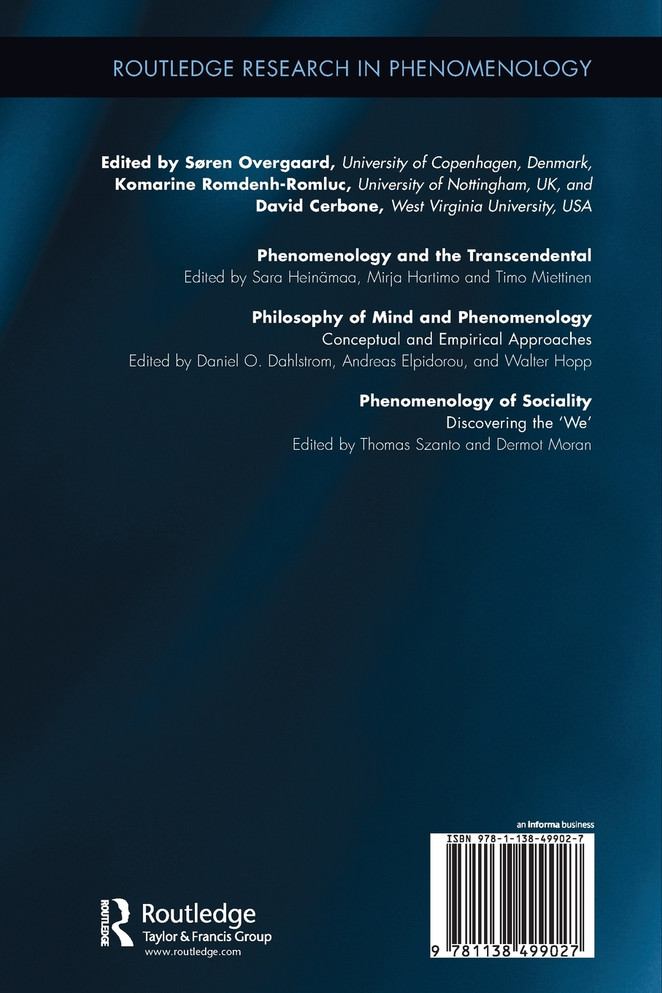 Phenomenology of Sociality