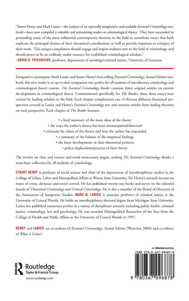 The Essential Criminology Reader