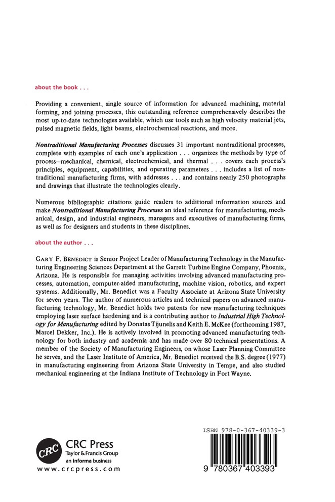 Nontraditional Manufacturing Processes