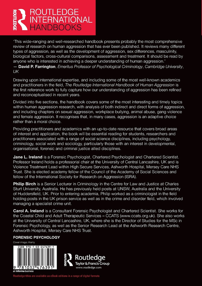 The Routledge International Handbook of Human Aggression
