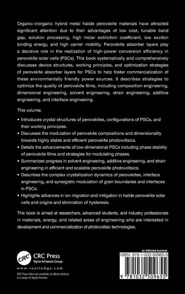 Handbook of Perovskite Solar Cells, Volume 1