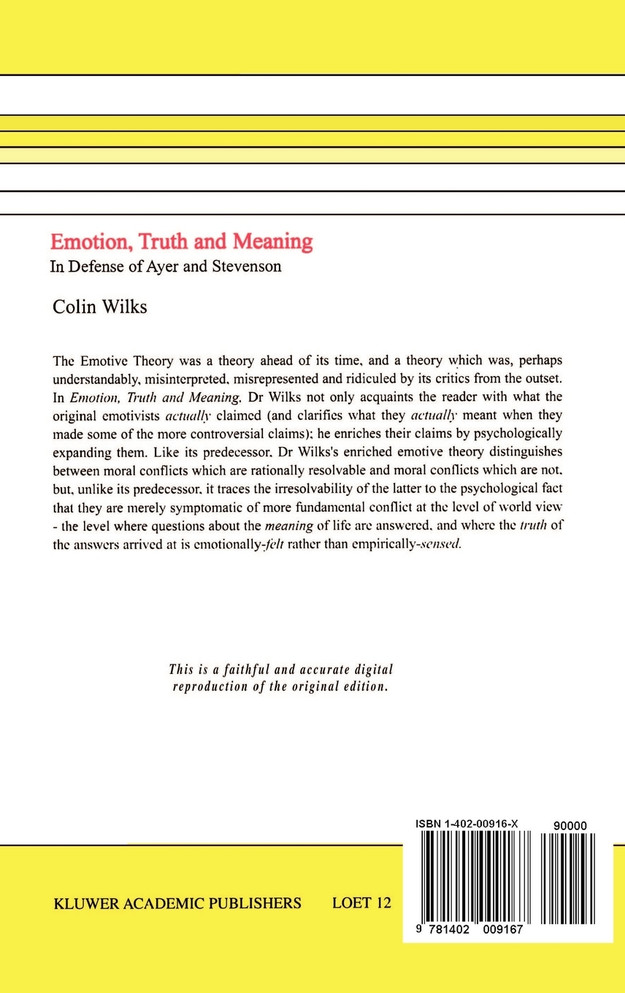 Emotion, Truth and Meaning