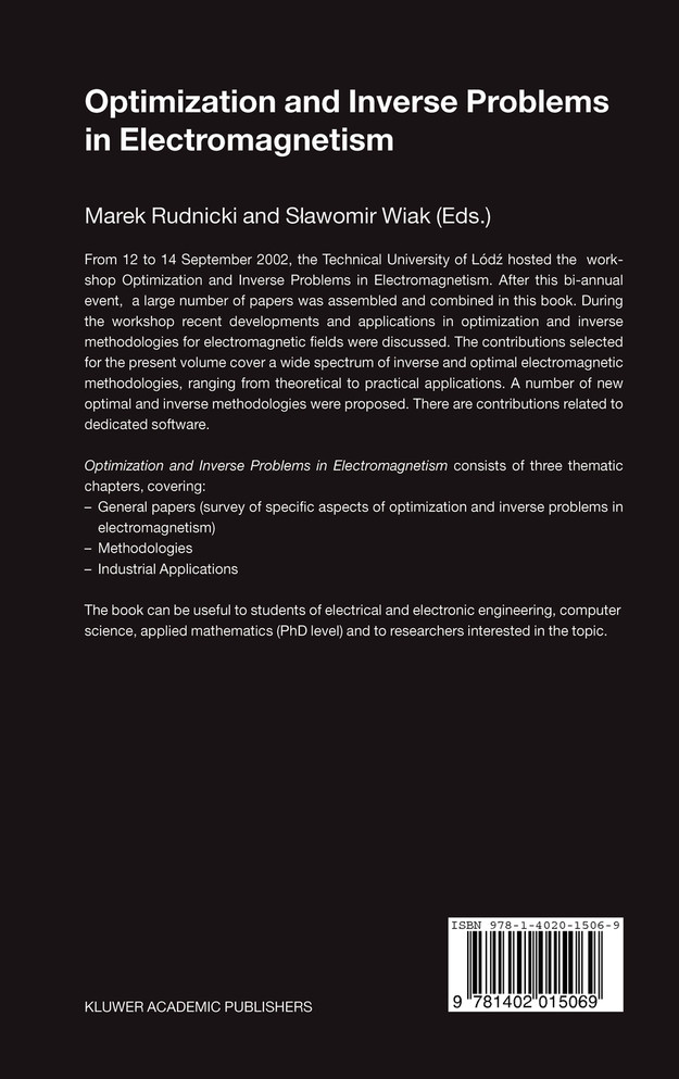 Optimization and Inverse Problems in Electromagnetism