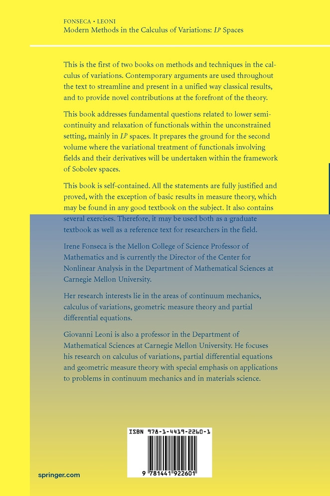 Modern Methods in the Calculus of Variations