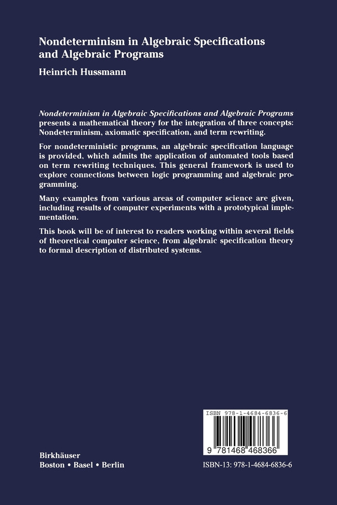 Nondeterminism in Algebraic Specifications and Algebraic Programs
