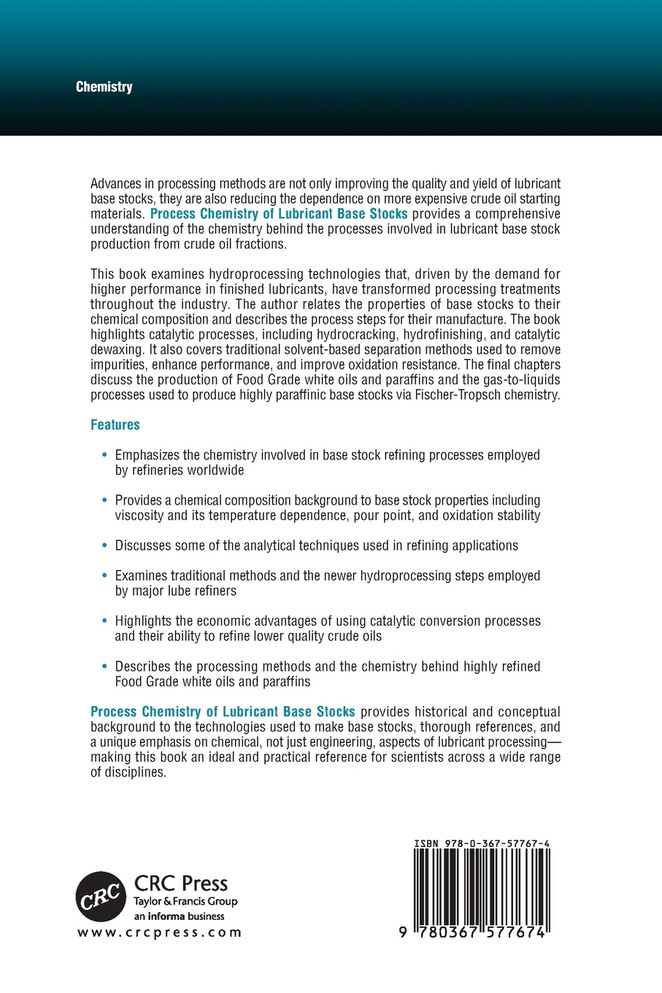 Process Chemistry of Lubricant Base Stocks
