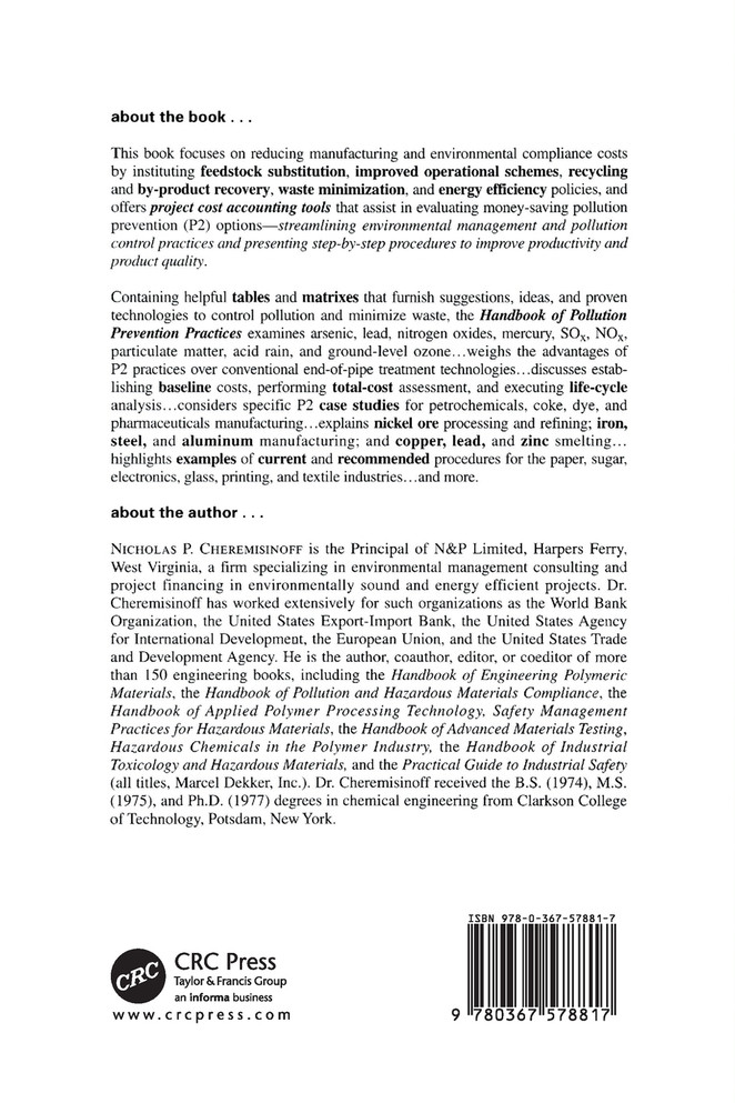 Handbook of Pollution Prevention Practices