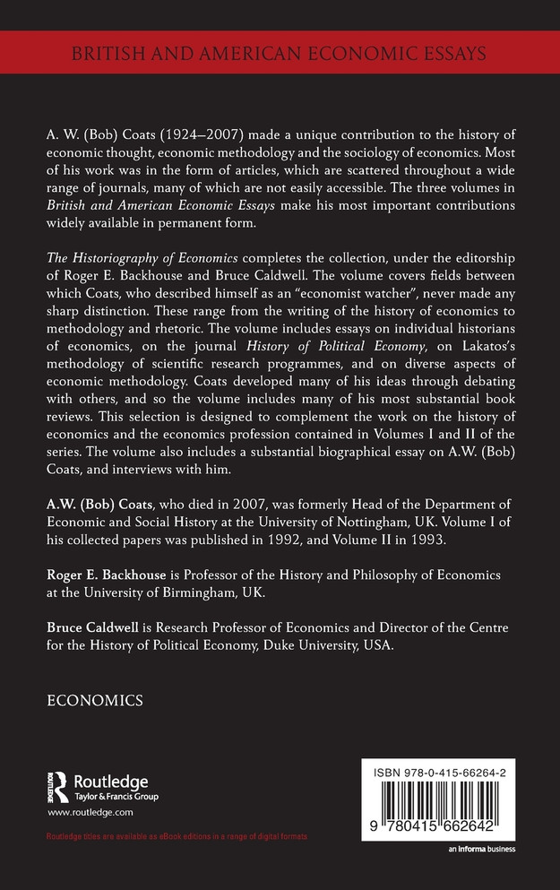 The Historiography of Economics